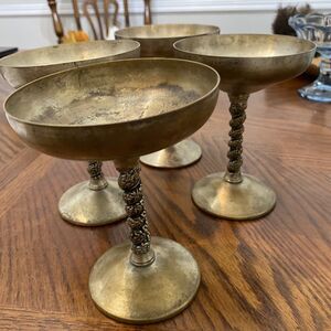 Vintage Valero Champagne Goblets Set of 4 With Protective Liner Made in Spain